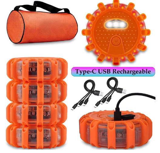 Luz de Advertencia Intermitente para Carreteras LED (Una Unidad)